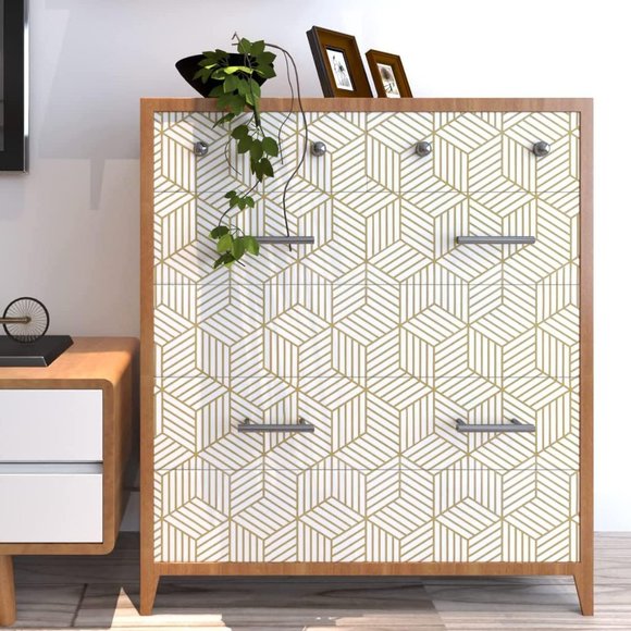 Golden Stripes Drawer Liner Self-Adhesive - Picture 4 of 4